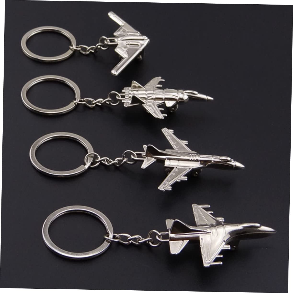 Alipis porte-clés avion alliage argenté lot 4 3D