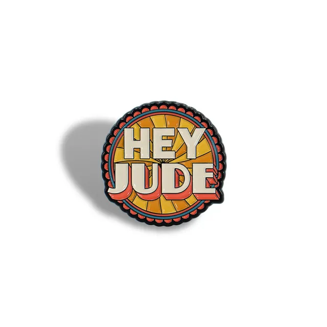HMB Beatles Hey Jude pin's émail jaune 3 cm
