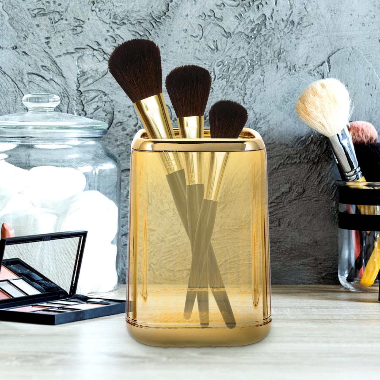 Alipis Pot Pinceaux Maquillage Doré Transparent