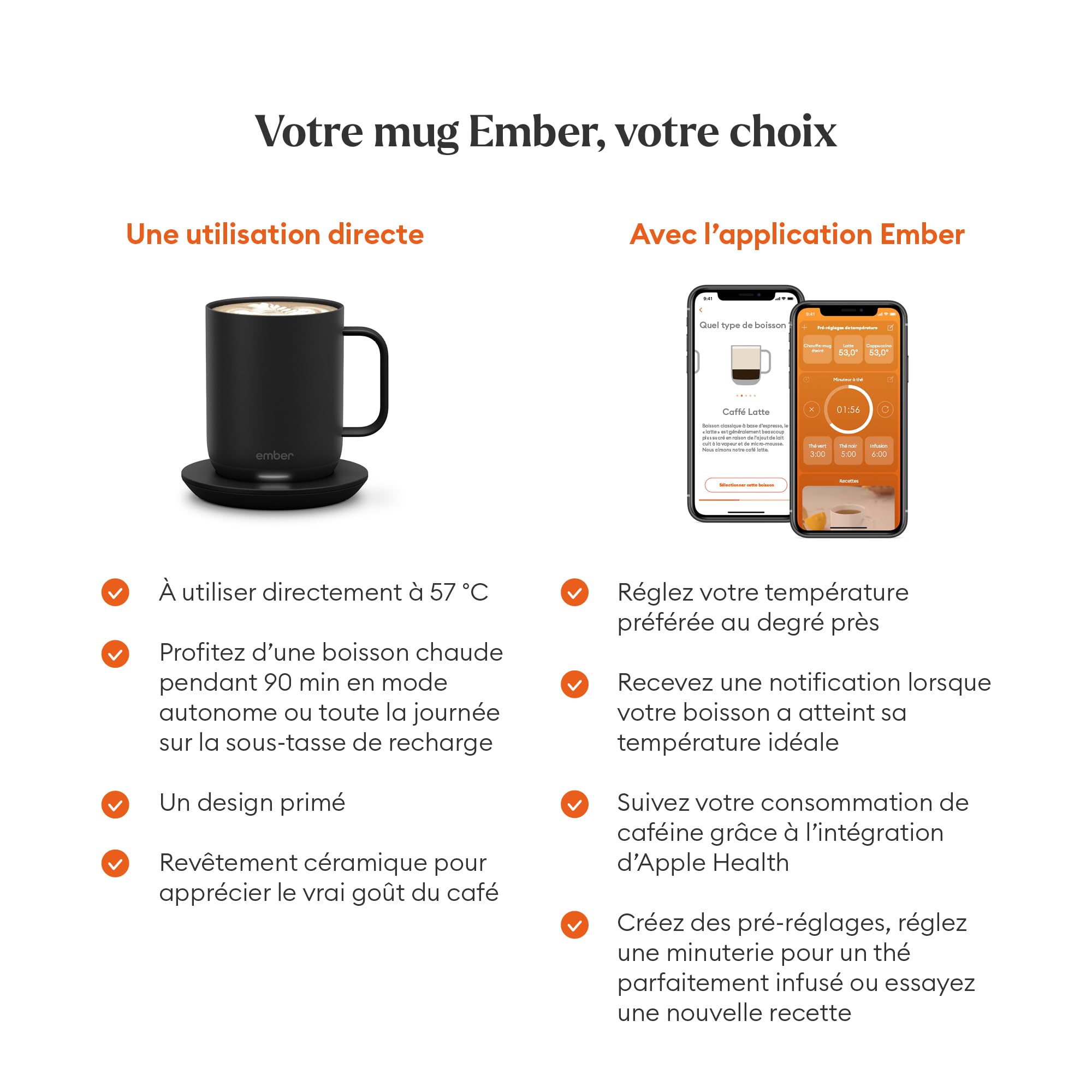 Ember Smart Mug 2 mug chauffant noir 29,5 cl connecté