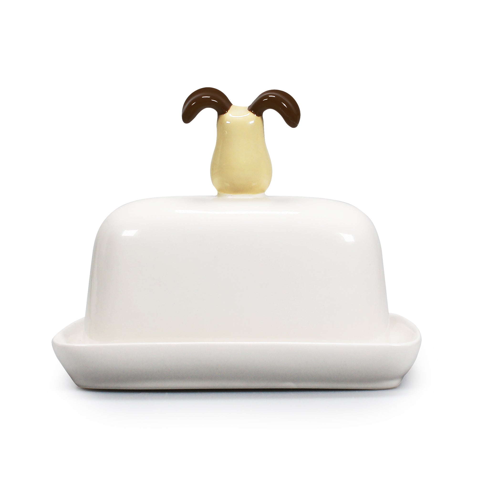 Wallace & Gromit beurrier céramique blanc avec couvercle