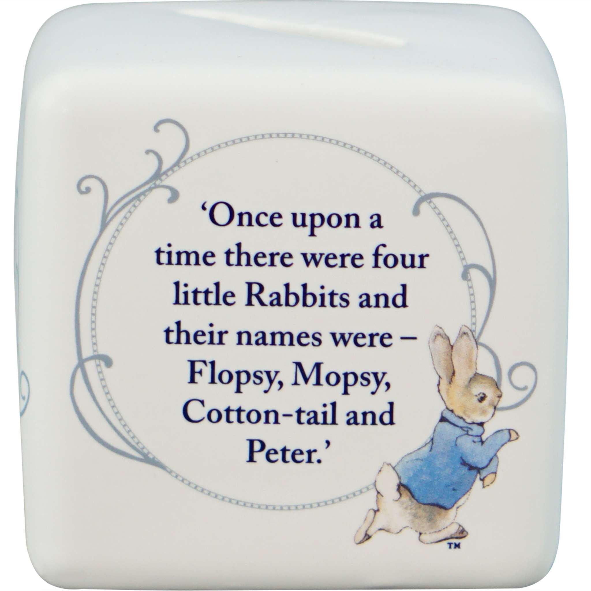 Peter Rabbit tirelire céramique blanche coffret