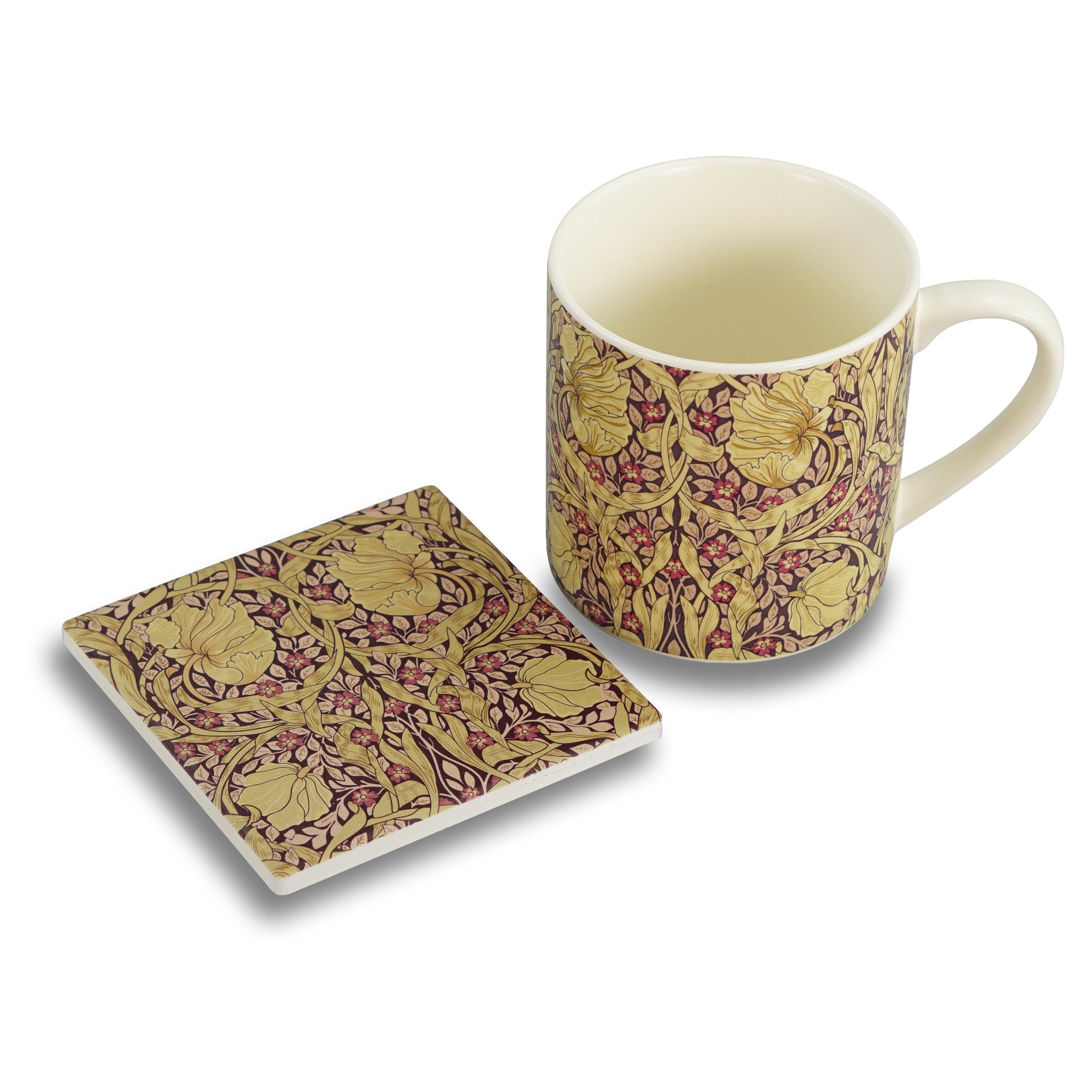 HMB Arts & Crafts Society William Morris Pimpernel dessous de verre violet