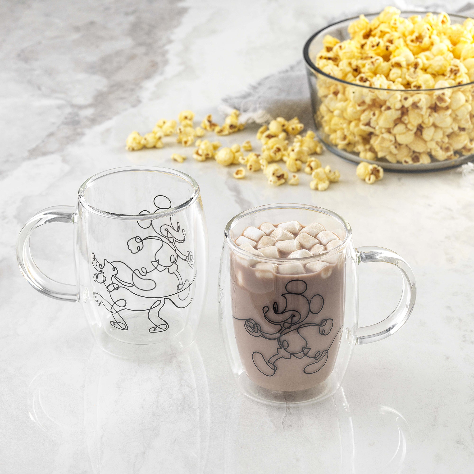 JoyJolt Aroma mugs verre Mickey Pluto 40 cl lot 2