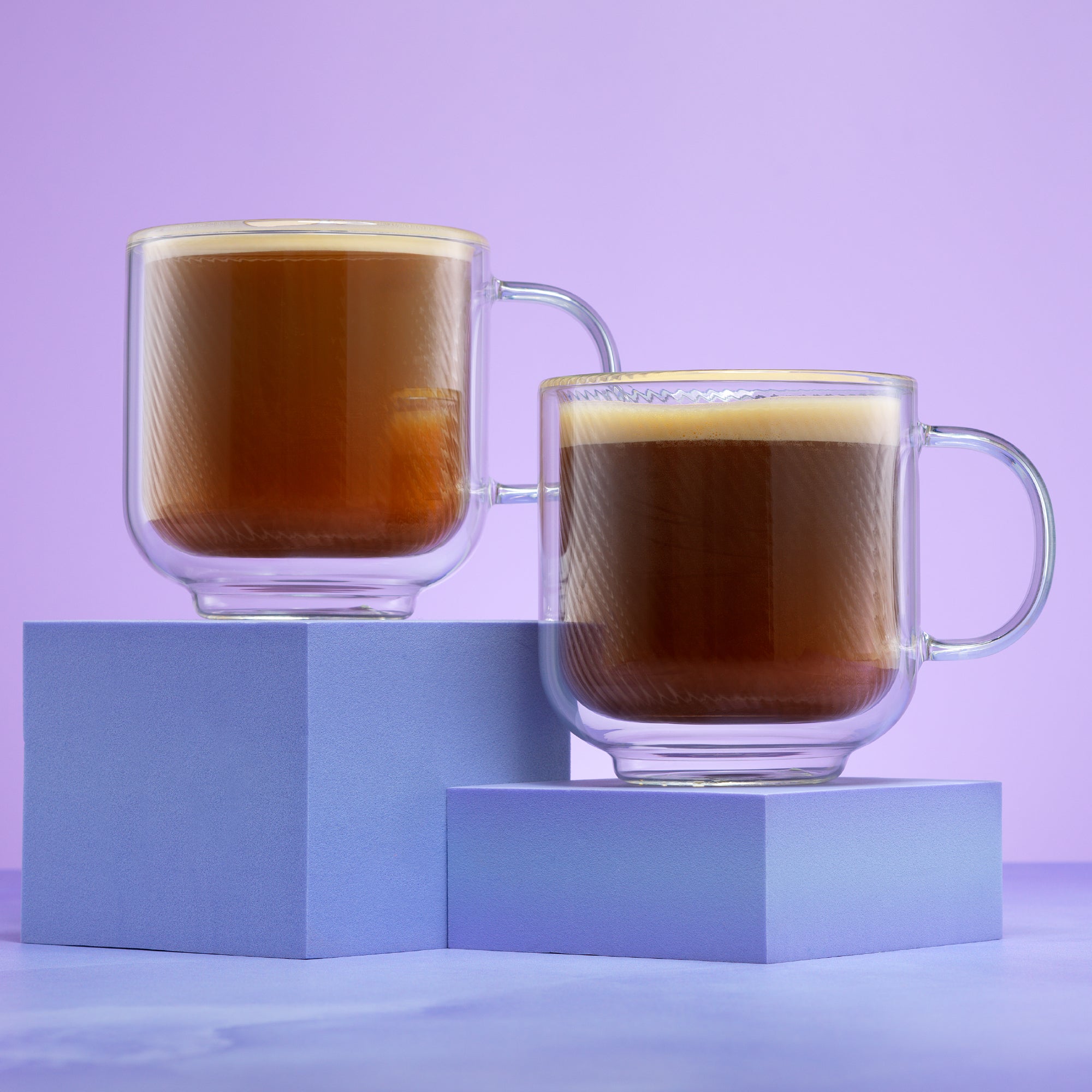 JoyJolt Harbor Swirl mug verre double paroi 44 cl x4