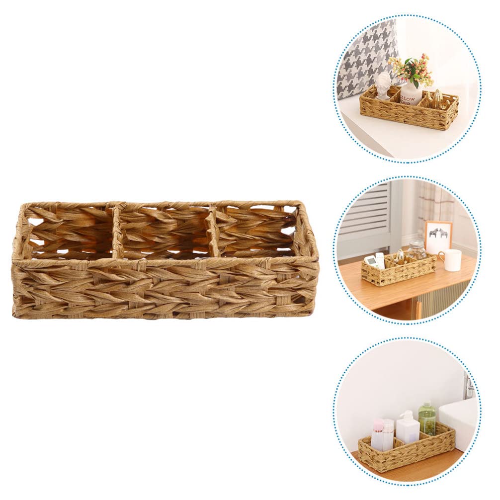 Alipis panier rangement tissé 3 compartiments 35 cm