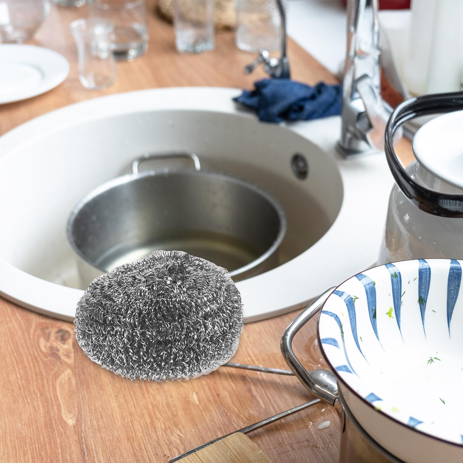 Alipis boules nettoyage inox 24 pièces cuisine