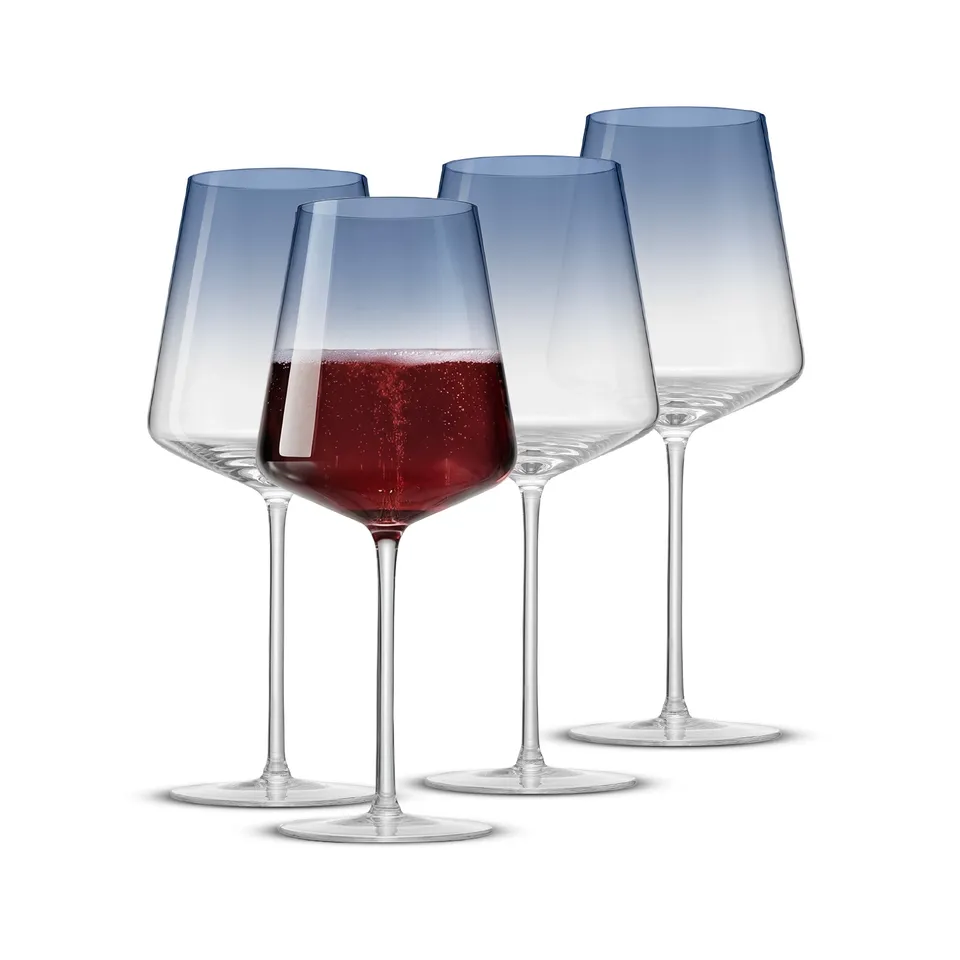 JoyJolt Sidney verres à vin rouge bleu ombré 4x 56 cl cristal